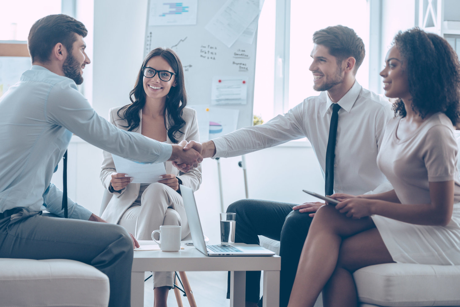 Financial advisor meeting with a young couple